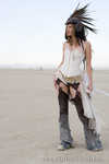 Kat models her designs