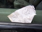 the car is broken down, and how worried can you really be when your friends derek and jeff have left a note like this on the door? :)