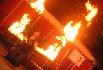 Raven sending flames to the sky