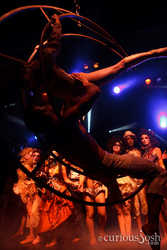 The aerial was practically in the audiences lap.