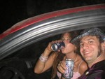 Drinkin' and Drivin'!  I love private land :)