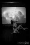 Suze Q performs with VJ Cultures projections