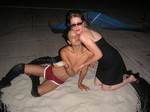 only these two could look glamourous in a sandbox