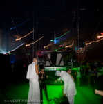 Behind the floating dj platform